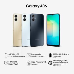 Samsung Galaxy A06 LTE (Light Green, 4GB RAM, 64GB Storage) | 50MP Dual Camera | 4 Gen OS Upgrades | IP54 Rating | Voice Focus | International Version (Copy) - Image 2